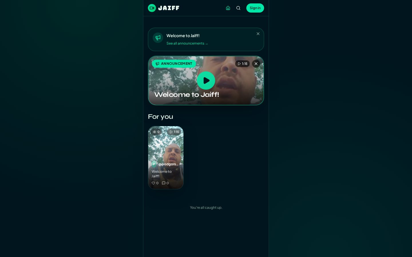 Screenshot of the JAiFF website
